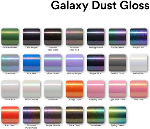 Miniatura 7 de 24"x60" (2 pies x 5 pies) Aurora White Galaxy Dust Gloss Chameleon Metallic Cambio de Color Vinilo Adhesivo Calcomanía Película Lámina Sin Burbujas