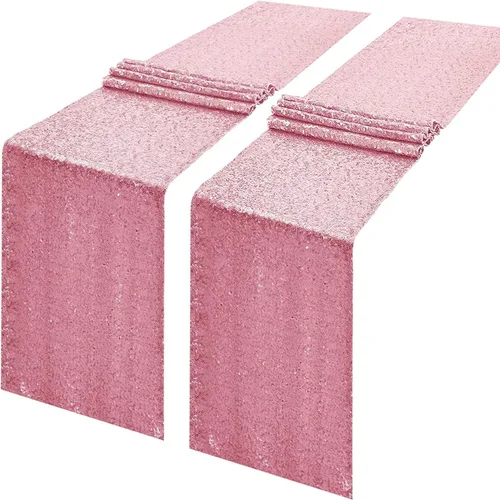 Miniatura 13 de Poise3EHome Camino de mesa de lentejuelas doradas, manteles de mesa brillantes para baby shower, fiesta, boda, decoración de mesa de pastel
