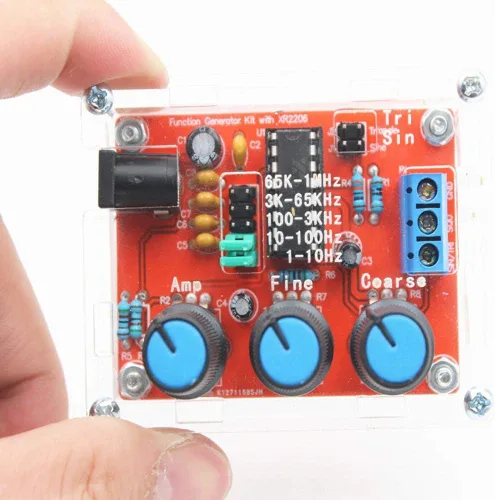 Miniatura 3 de XR2206 HighAccuracyFunction Generador Módulo generador Kit de bricolaje, generador de forma de onda de frecuencia ajustable sinusoidal, triangular