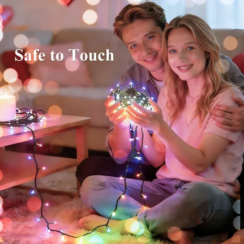 Miniatura 3 de Ollny Luces RGB de Halloween, 200 luces LED de 66 pies, 130 modos que cambian de color, luces de Navidad conectables con control remoto, verde