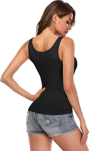 Miniatura 6 de Camisolas para mujer con brasier integrado, camiseta básica de yoga, camiseta sin mangas acolchada (S-3XL)