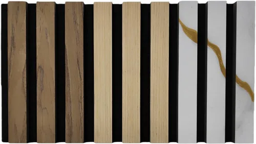 Miniatura 12 de Paquete de 2 paneles acústicos de pared, paneles de pared insonorizados de listones de madera de 47.2 x 23.6 x 0.75 pulgadas, panel de amortiguación