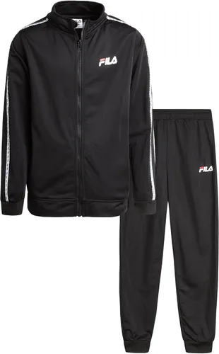 Fila Conjunto deportivo deportivo para niños, sudadera de tricot de 2 piezas y pantalones deportivos de alto rendimiento, conjunto de ropa deportiva