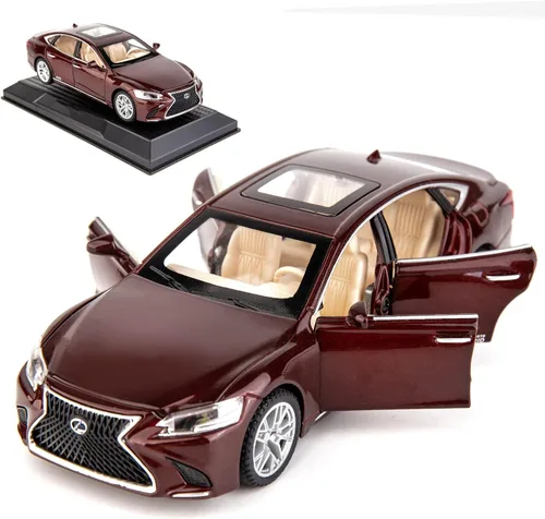 Miniatura 9 de BDTCTK 1/32 compatible con el modelo Lexus Ls500h, auto de juguete de aleación de zinc con sonido y luz para regalo de niños y niñas (negro)