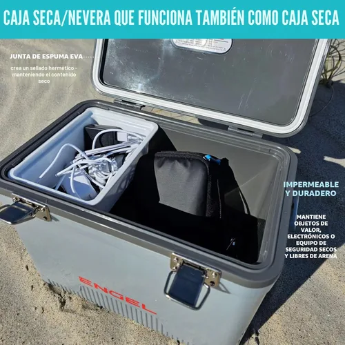 Miniatura 6 de Engel Hielera Drybox de 19 cuartos de galón, a prueba de fugas, hermética, y lonchera pequeña de carcasa dura para hombres y mujeres Negro