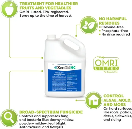 Miniatura 2 de BioSafe Systems ZeroTol HC, algicida de amplio espectro, bactericida y fungicida, ácido peroxiacético, mata el moho, individual 6200-1, 1 galón