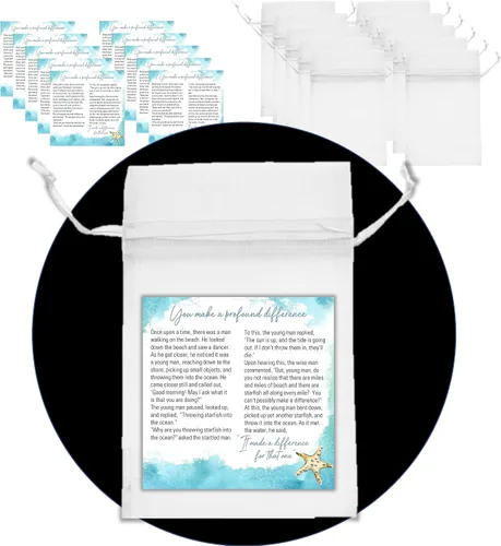 Miniatura 6 de Smiling Wisdom - 10 juegos a granel - Tarjetas de felicitación de historia de estrellas de mar de apreciación del personal de los empleados