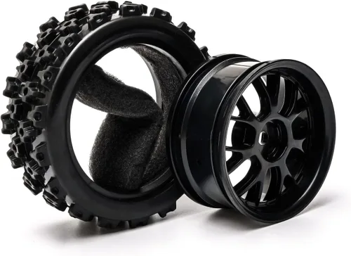 Miniatura 8 de 4 unids negro escala 1:10 RC neumáticos llantas cruce goma en carretera piezas