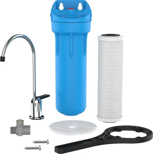 Pentair OMNIFilter CBF3 Sistema de filtración de agua, sistema de filtro de una etapa premium de 10 pulgadas, certificado NSF para reducir