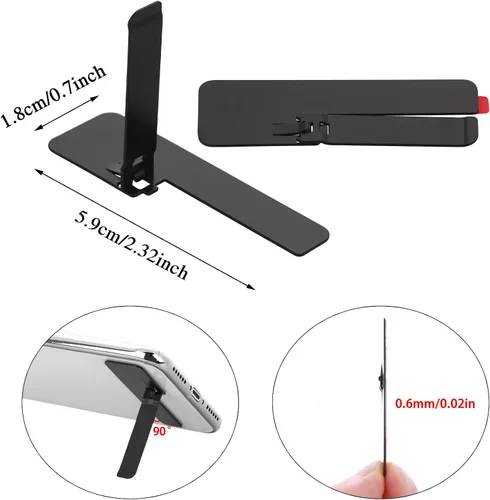 Miniatura 7 de TIESOME 2 piezas de soporte invisible ultrafino, soporte de colocación vertical y horizontal ajustable, funda de metal compatible con cualquier