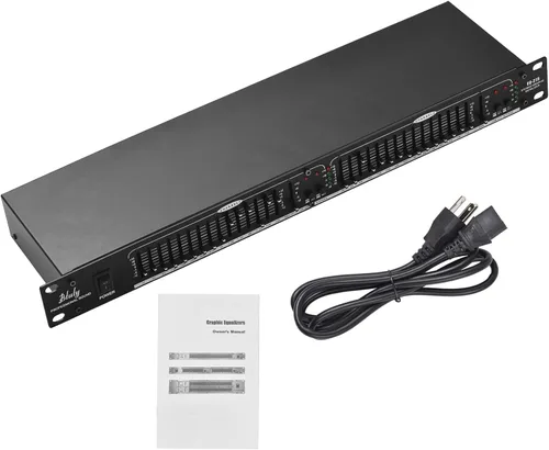 Miniatura 3 de Audio Ecualizador EQ-215 - Ecualizador dual de 15 bandas de 1U, montaje en rack, ecualizador gráfico estéreo de 2 canales, ecualizador estéreo