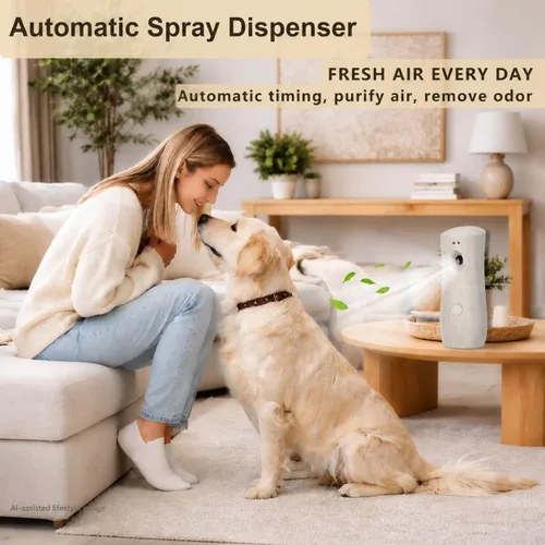 Miniatura 3 de Dispensador automático de ambientador en aerosol (paquete de 2), de pie o montado en la pared, rociador a pilas para el hogar, interior, baños