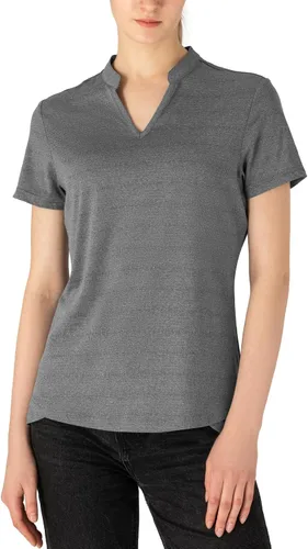 Miniatura 39 de Gopune Polo de golf con cuello en V para mujer, sin cuello, manga corta, ligera, de secado rápido, camisetas de tenis para correr