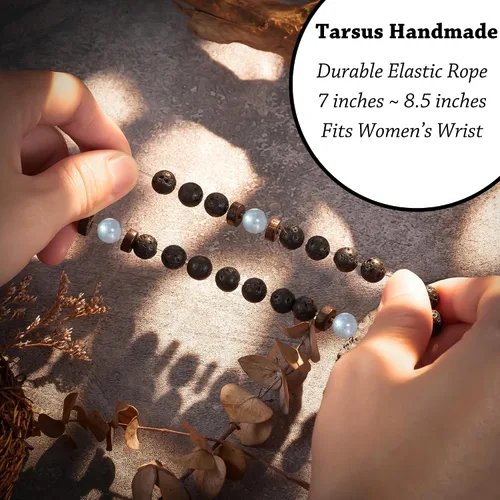 Miniatura 4 de Tarsus Regalos para el día del padre para hombres, papá, marido, novio, abuelo, hermano, piedra natural, cuentas de piedra luna, pulsera hecha a