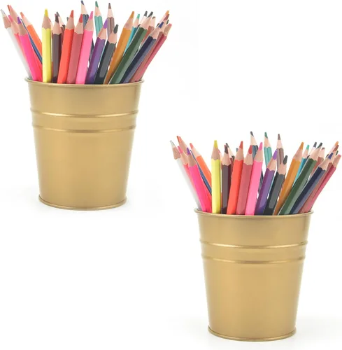Miniatura 10 de Soporte para bolígrafo para escritorio, soporte para lápices, organizador de bolígrafos de metal, almacenamiento de maceta pequeña de hojalata