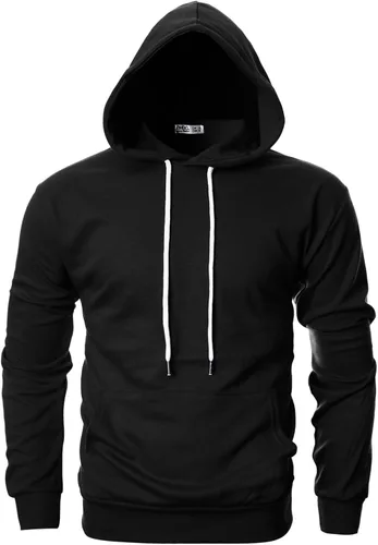 Miniatura 2 de Ohoo Sudadera básica con capucha para hombre, ligera, manga larga, con bolsillo tipo canguro