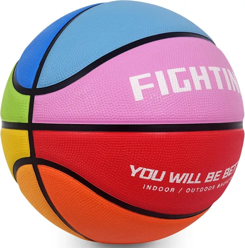 Miniatura 3 de Baloncesto de goma gruesa para niños y jóvenes, tamaño 3/4/5/6/7, para exteriores, colorido, 22/25.5/27.5/28.5/29.5 pulgadas, para regalos