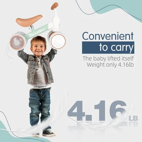 Miniatura 6 de PerKidern Baby Balance Bike for 1-2 Year Old Boys Girls, 12-24 Month Toddler Balance Bike, 4 Wheels Baby Bike Toddler First Birthday Gifts