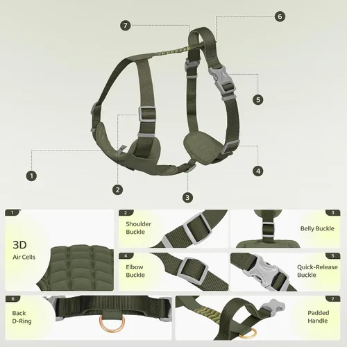 Miniatura 3 de Xlife Arnés para perros y gatos pequeños, arnés de chaleco ajustable sin tirones con hebilla de seguridad y anillo en D sin asfixia, fácil de poner