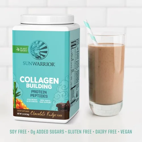 Miniatura 5 de Polvo de proteína de colágeno vegano para mujeres, polvo de colágeno a base de plantas de sílice sabor chocolate, vitaminas para el cabello, la piel