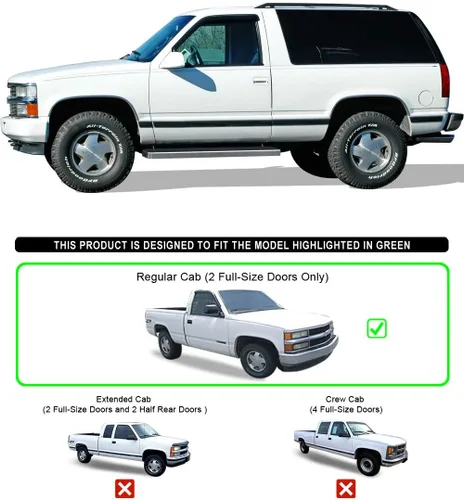 Miniatura 2 de APS Estribos plateados de acero inoxidable 304 de 6 pulgadas, barras Nerf, escalones laterales compatibles con Chevy GMC CK 1988-1998 Cabina Regular