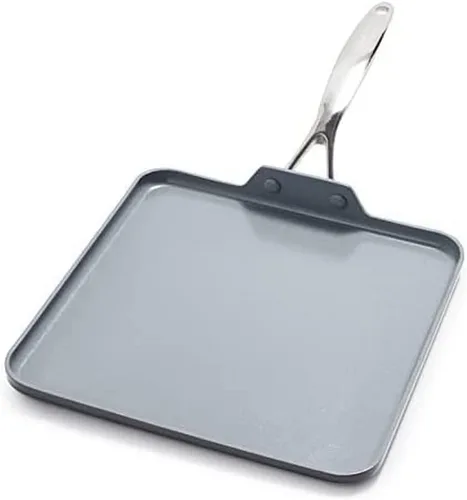 Miniatura 5 de GreenPan Valencia Pro - Juego de sartenes antiadherentes de cerámica anodizada dura y saludable de 10 y 12 pulgadas, gris y sartén antiadherente