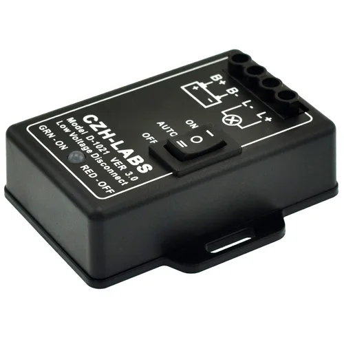 Miniatura 2 de Módulo de desconexión de bajo voltaje LVD. Bloque de terminales de montaje en panel ABS negro de 12 V/30 amperios