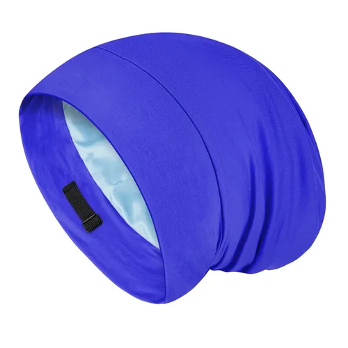 Miniatura 9 de Fittia Cofia de satén para dormir, sedosa sin encrespamiento para el cuidado de rizos, correa ajustable para no deslizarse, gorra para trenzas