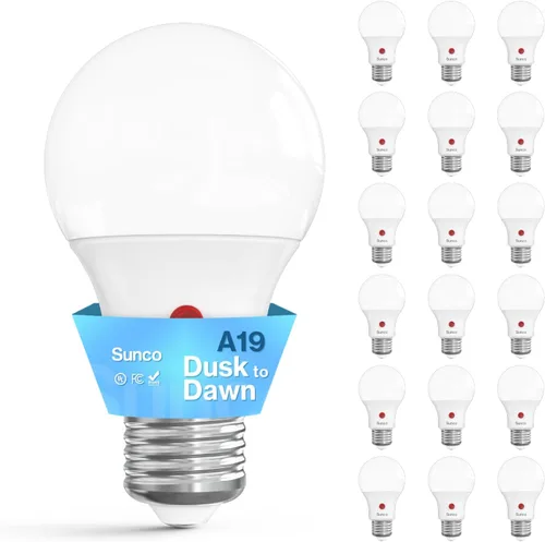 Miniatura 15 de Sunco Paquete de 6 Bombillas de Luz de Atardecer a Amanecer para Exteriores A19, Fotocélula Automática para Iluminación Exterior, 800 LM, 9W Blanco