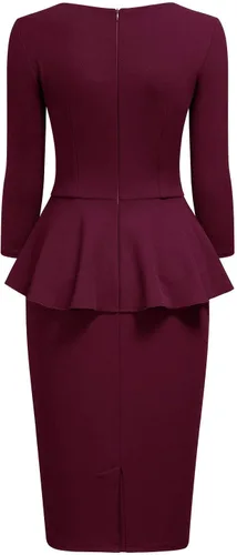 Miniatura 5 de Miusol - Vestido de mujer estilo retro con cuello cuadrado y volantes