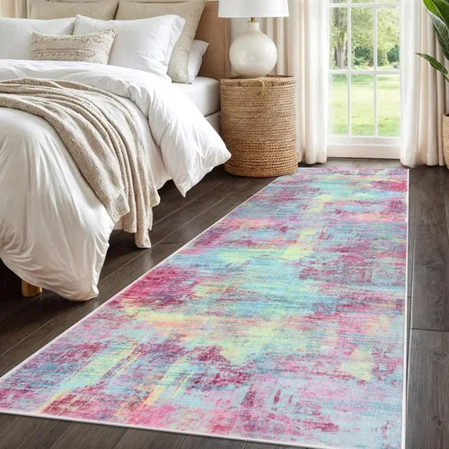 Miniatura 182 de IOHOUZE Alfombra abstracta lavable de 3 x 12 pies para pasillos, antideslizante para cocina, camino de entrada de lana sintética para interiores