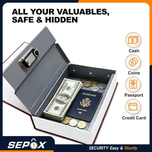 Miniatura 6 de SEPOX® Twins Caja Fuerte con Forma de Libro, Caja de Seguridad con Cerradura de Combinación Premium - Segura para Dormitorio y Versátil - Cubierta