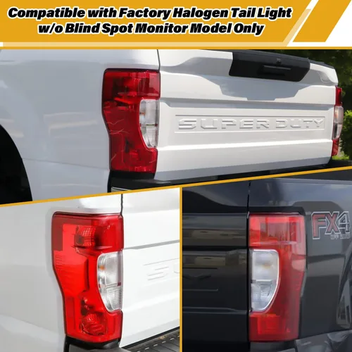 Miniatura 6 de LIDNADY Luz Trasera, Compatible con Ford Super Duty F250 F350 20-22 2020 2021 2022 [Sin LED][Sin Punto Ciego], Repuesto de Luz Trasera Estilo OE