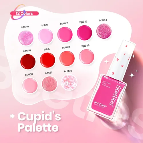 Miniatura 2 de Beetles - Juego de esmalte de uñas rosa, Prisma del Amor 12 colores, juego de esmalte de uñas primavera, salón, larga duración, DIY, uñas rosas