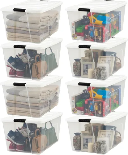 Miniatura 20 de IRIS USA Contenedores de almacenamiento de plástico apilables de 72 cuartos de galón con tapas, paquete de 6 unidades, sin BPA, fabricados