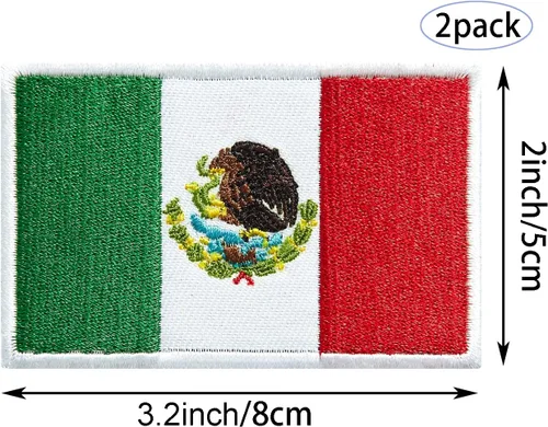 Miniatura 2 de stidsds Paquete de 2 parches de bandera de México, parches bordados, banderas mexicanas, parche táctico militar para ropa, sombrero, mochilas