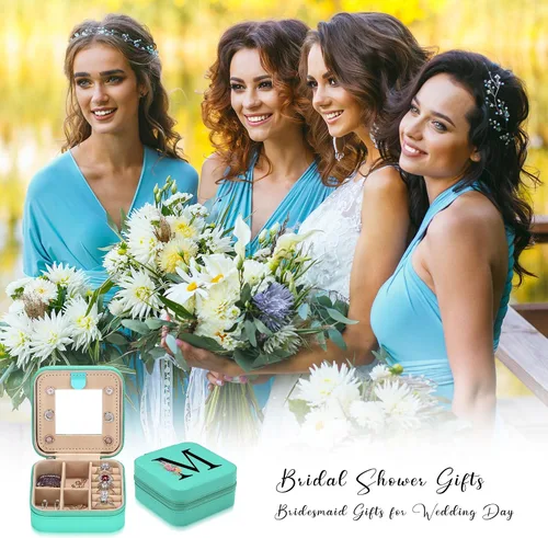 Miniatura 6 de Parima Joyero de viaje, joyero portátil pequeño, organizador de joyas, soporte para joyas, collar, anillo y aretes, caja para mujeres, regalos
