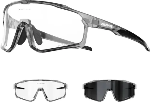 KAPVOE Gafas de ciclismo fotocromáticas para hombres y mujeres, gafas de sol para bicicleta de montaña MTB, deportes, transición, triatlón, carrera