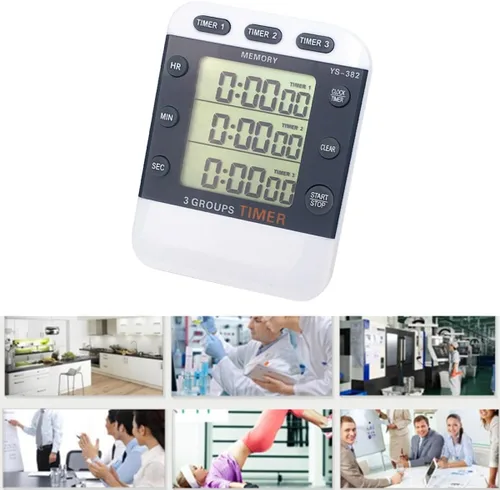Miniatura 5 de Pantalla de línea, cronómetro digital, temporizador de cuenta regresiva con función de memoria, ligero, portátil, para deportes y cocina