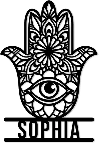 Miniatura 8 de Letrero de metal personalizado contra el mal de ojo, símbolo de protección personalizado, pared, valla, porche, patio, hogar, oficina, decoración