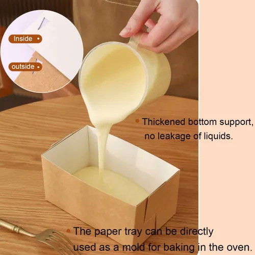 Miniatura 4 de Moldes desechables para pan, molde de pan de papel para hornear pan, 25 piezas de molde natural reciclable para pastelería con bolsa de paquete