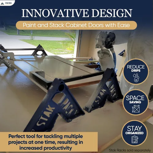 Miniatura 5 de Stak Rack Juego de soportes para gabinetes Herramienta de accesorio para pintores 6 en 1 Diseño de apilamiento Pintura de puertas