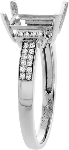 Miniatura 3 de 14K oro natural Garnet Anillo Octagon 8x 6mm diamante Acentos, tamaños 510
