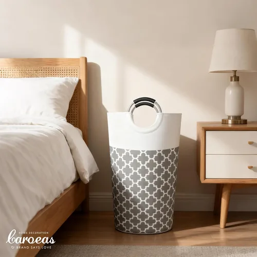 Miniatura 7 de Caroeas Cesta ligera para ropa sucia de 90L (13 colores), cesta de lavandería impermeable, bolsa de lavandería con asas acolchadas, cesta de ropa