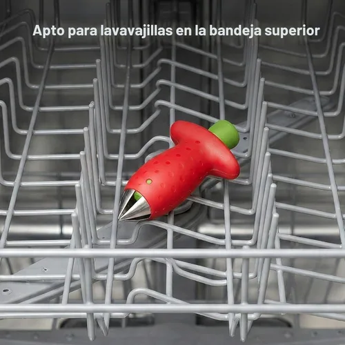 Miniatura 3 de Chef'n Original Stem Gem Quita-Tallos de Fresa, Rojo/Verde - 102-138-005
