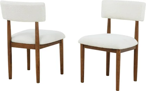 Best Master Furniture Yvetta - Sillas de comedor modernas de mediados de siglo con estructura de madera de goma, diseño sin brazos, patas delanteras
