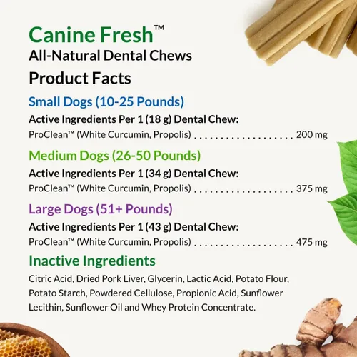 Miniatura 4 de ULTIMATE PET NUTRITION Canine Fresh - Masticables dentales, golosinas dentales para perros, palitos de cuidado bucal e higiene, alivia las encías