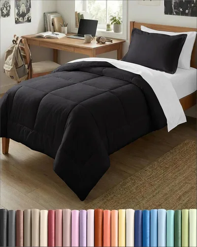 Miniatura 60 de Juego de edredón individual – Juego de ropa de cama en una bolsa de 5 piezas tamaño Queen – Edredón alternativo al plumón, sábana encimera, sábana