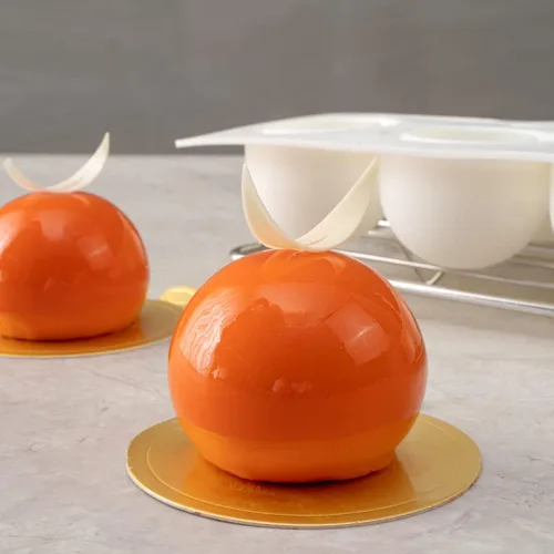 Miniatura 3 de Restaurantware -Molde de bola de 8 cavidades de pastelería, 1 molde de chocolate listo para horno - Molde de silicona blanca flexible, congelable