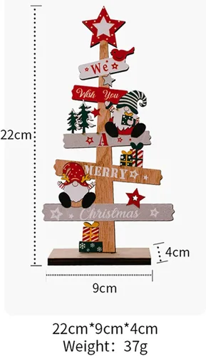 Miniatura 2 de Adornos de Gnomo de Árbol de Navidad para el Hogar, Mesa, Adornos de Navidad de Madera para Fiestas en la Oficina, Decoración de Bandeja Escalonada